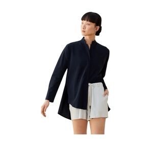 ADAY Something Borrowed Shirt Black Active Top Size XS